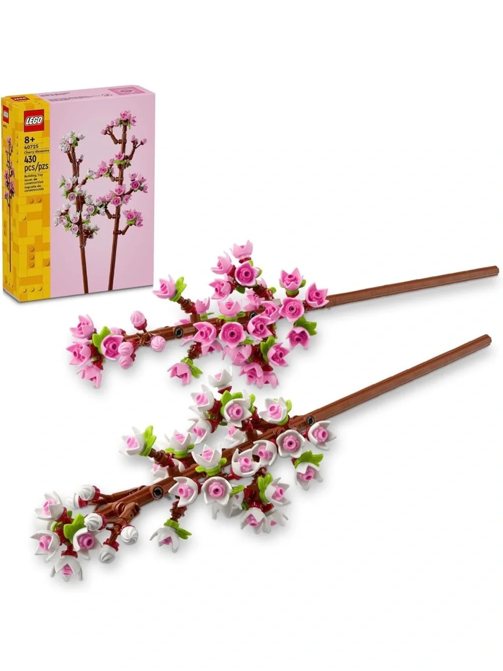 LEGO Pink and White Cherry Blossom 40725 & Roses 40460 Set of 2